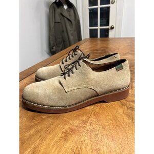 Vtg G.H. Bass & Co. Men's 12 Suede Pasadena Buck Tan Brown Oxford Preppy Shoes